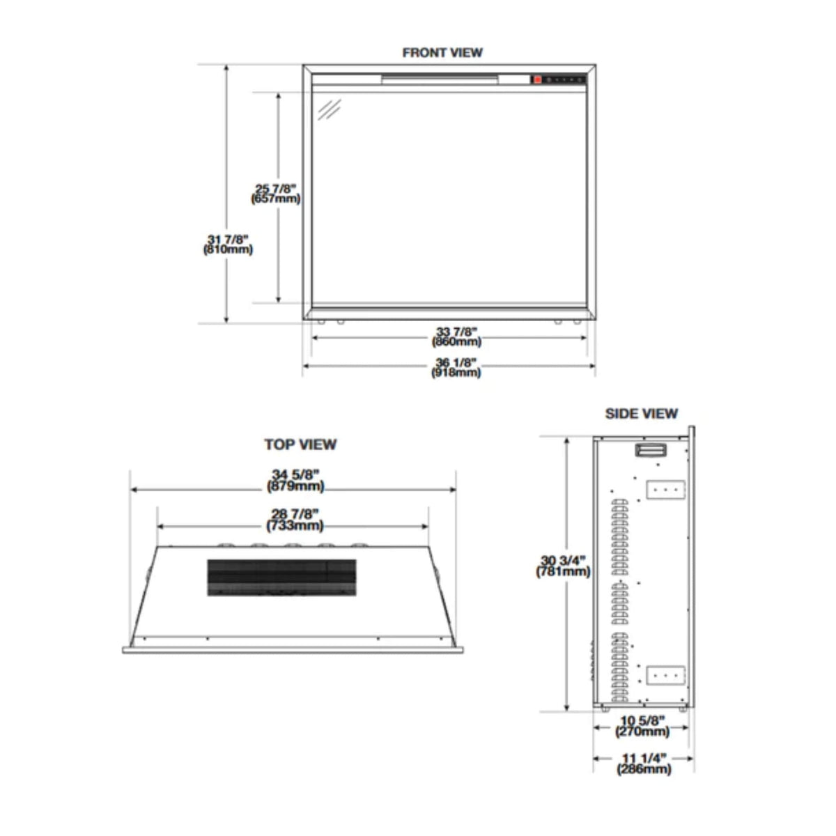 Napoleon Element Self-Trimming Built-In Electric Fireplace [NEFB36/42H-BS-1]