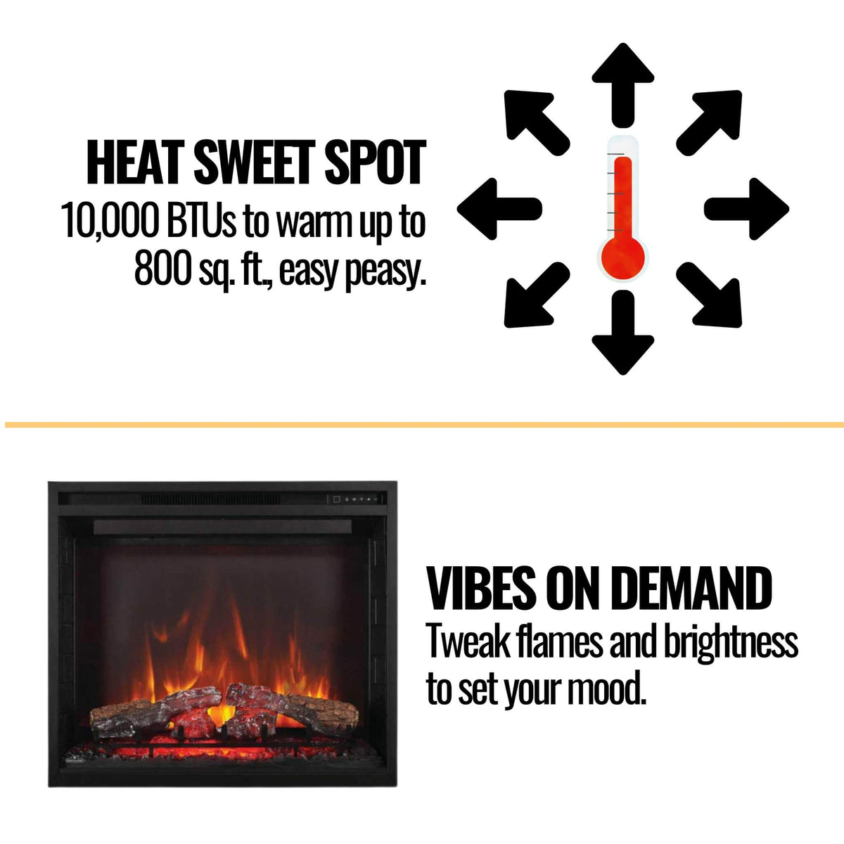 Napoleon Element Self-Trimming Built-In Electric Fireplace [NEFB36/42H-BS-1]