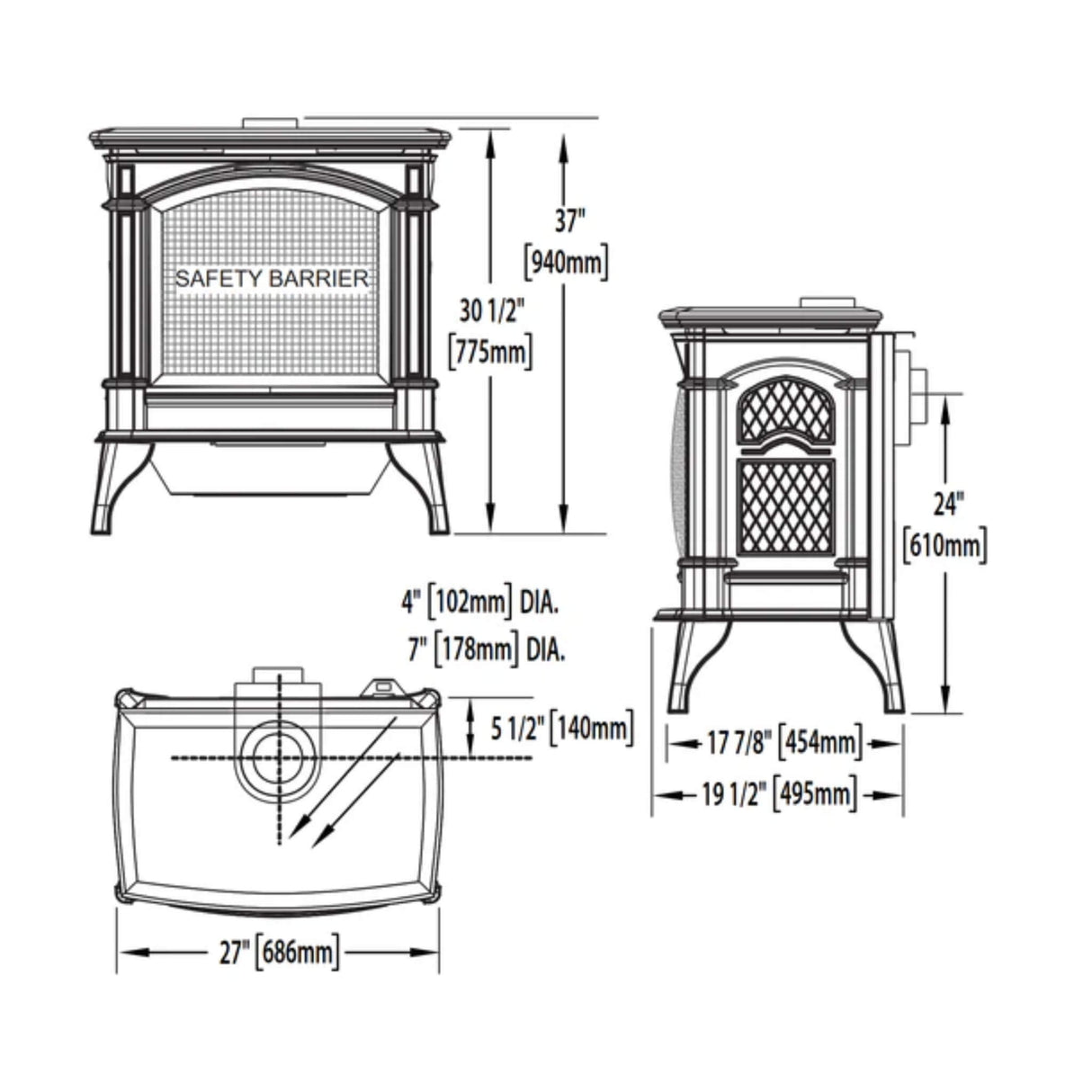 Napoleon Knightsbridge 60 Majolica Brown 27-Inch Natural Gas Stove With Flame And Heat Adjustment [GDS60-1NNSB]