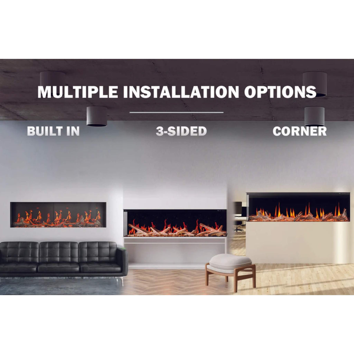 Napoleon Luminex 65-Inch LCD Built-In Electric Fireplace With Remote Control [NEFL65LCD-3SV]
