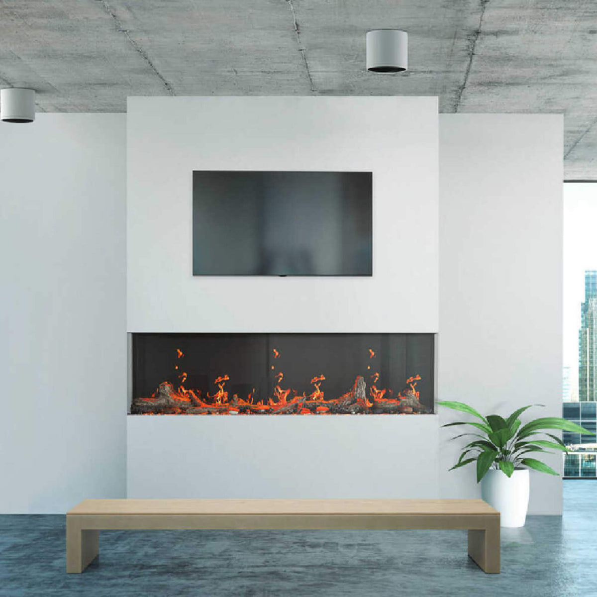 Napoleon Luminex 65-Inch LCD Built-In Electric Fireplace With Remote Control [NEFL65LCD-3SV]
