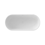 Nuvia 59-Inch Luxury Solid Surface Matte White Freestanding Soaking Tub (SAK95320)