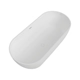 Nuvia 59-Inch Luxury Solid Surface Matte White Freestanding Soaking Tub (SAK95320)