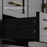 Nuvia 60-Inch Black Bathroom Vanity With Soft Close Doors And Drawers Storage (SAK86210)