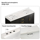 Nuvia 60-Inch Black Bathroom Vanity With Soft Close Doors And Drawers Storage (SAK86210)