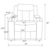 Nuvia Luxury Charcoal Upholstered Power Recliner Armchair With LED Lights (SAK16429)