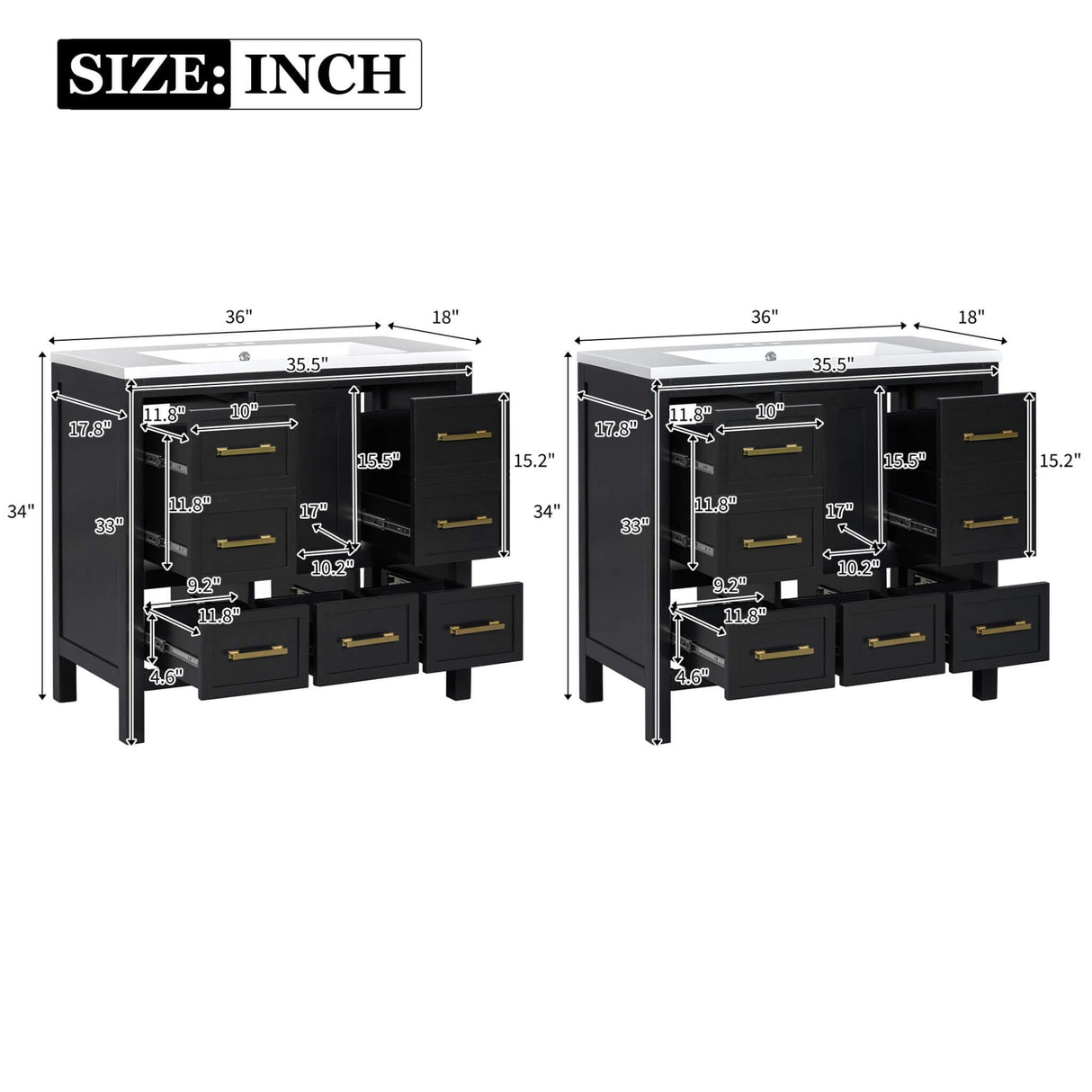 Nuvia Premium 72-Inch Bathroom Vanity Set With Resin Sink And Soft-Close Drawers [Faucet Not Included] (SAK62749)