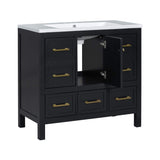 Nuvia Premium 72-Inch Bathroom Vanity Set With Resin Sink And Soft-Close Drawers [Faucet Not Included] (SAK62749)