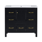 Nuvia Premium 72-Inch Bathroom Vanity Set With Resin Sink And Soft-Close Drawers [Faucet Not Included] (SAK62749)