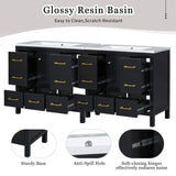 Nuvia Premium 72-Inch Bathroom Vanity Set With Resin Sink And Soft-Close Drawers [Faucet Not Included] (SAK62749)