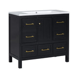 Nuvia Premium 72-Inch Bathroom Vanity Set With Resin Sink And Soft-Close Drawers [Faucet Not Included] (SAK62749)