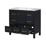 Nuvia Premium 72-Inch Bathroom Vanity Set With Resin Sink And Soft-Close Drawers [Faucet Not Included] (SAK62749)