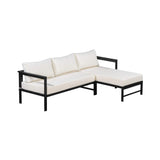 Alora Outdoor 3-Person L-Shaped Patio Sofa With Iron Frame And Thick Cushions [No Coffee Table] (SAK70213)