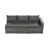 Alora Outdoor 6-Piece All-Weather PE Rattan Sofa Set With Adjustable Seat, Storage Box, Removable Covers, And Tempered Glass Table Top (SAK37221)