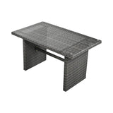 Alora Outdoor 6-Piece All-Weather PE Rattan Sofa Set With Adjustable Seat, Storage Box, Removable Covers, And Tempered Glass Table Top (SAK37221)