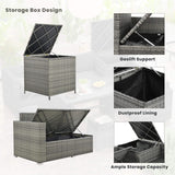 Alora Outdoor 6-Piece All-Weather PE Rattan Sofa Set With Adjustable Seat, Storage Box, Removable Covers, And Tempered Glass Table Top (SAK37221)