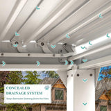 [12X20FT] Alora Outdoor Hardtop Louvered Pergola With Adjustable Aluminum Rainproof Roof (SAK18625)