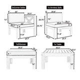Alora 5-Piece Outdoor Patio Wood Sectional Sofa Set With Cushions (SAK31297)