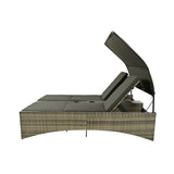 Alora Outdoor Rattan Patio Daybed With Adjustable Backrest, Canopy Roof, Storage Box And Cup Holders (SAK54220)