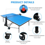 Portable 108-Inch Full-Size Table Tennis Table Set With Net, Paddles And Balls