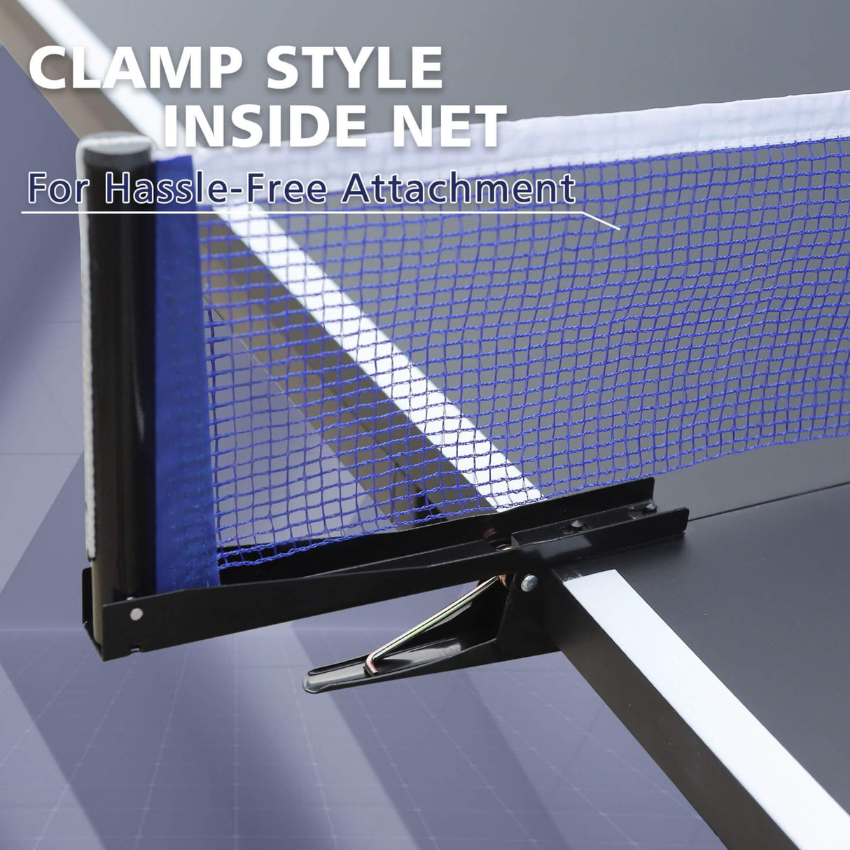9FT Portable Mid-Size Ping Pong Table Set With Paddles, Balls, And Net