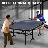 9FT Portable Mid-Size Ping Pong Table Set With Paddles, Balls, And Net