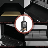 Portable Outdoor Wood Fired Pizza Oven W/ Pizza Stone & Waterproof Cover