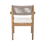 Alora Premium 5-Piece Outdoor Acacia Wood Patio Furniture Set With Braided Dining Chairs, Cushions, And Dining Table (SAK26754)