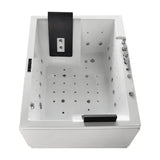 Nuvia Luxara 71-Inch Premium Modern Acrylic Soaking Bathtub With Bubble Jets And LED Lighting (SAK96231)
