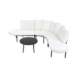 Alora Premium Half-Moon 6-Person Curved All-Weather Outdoor Furniture Sofa Patio Set With Coffee Table And Cushions (SAK76332)