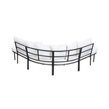 Alora Premium Half-Moon 6-Person Curved All-Weather Outdoor Furniture Sofa Patio Set With Coffee Table And Cushions (SAK76332)