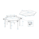 Premium 6-Person Hexagonal Game And Dining Table With Top, Mat And Cup Holders (SAK67845)