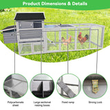 Large Heavy-Duty 113-Inch Outdoor Anti-UV Waterproof Wooden Chicken Coop Hen House (SAK32684)