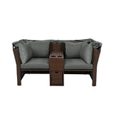 Alora Premium Outdoor 2-Seater Patio Daybed With Foldable Awning, Cushions, And Rattan Frame (SAK90233)