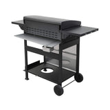 Premium Outdoor 4-Burner Propane BBQ Grill With Foldable Side Tables, Hanging Basket, And Cooking Grids