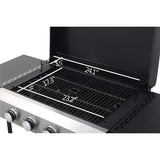 Premium Outdoor 4-Burner Propane BBQ Grill With Foldable Side Tables, Hanging Basket, And Cooking Grids