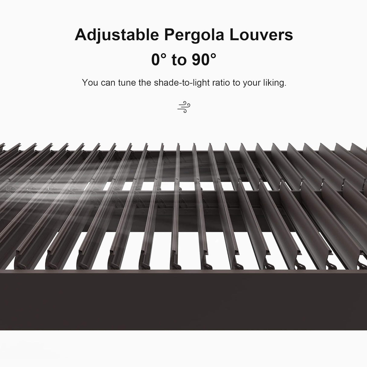 Alora Premium Outdoor Aluminum Louvered Patio Pergola With LED Lights [PERGOLA ONLY] (SAK24896)