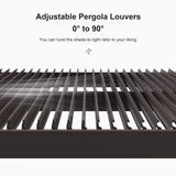 Alora Premium Outdoor Aluminum Louvered Patio Pergola With LED Lights [PERGOLA ONLY] (SAK24896)