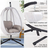 Alora Premium 70-Inch Outdoor Hammock Egg Swing Chair With Stand (SAK42317)