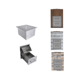 Premium Outdoor Kitchen With 32-Inch 60K BTU Built-In Stainless Steel LPG Gas Grill, Door And Drawer Combo And Stainless Steel Ice Box