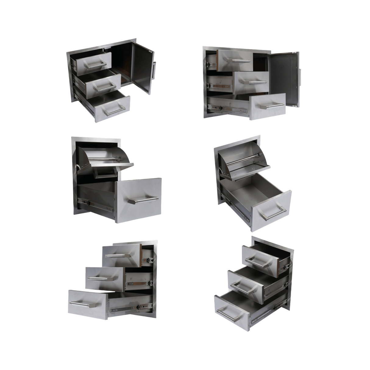 Premium Outdoor Kitchen With 32-Inch 60K BTU Built-In Stainless Steel LPG Gas Grill, Door And Drawer Combo And Stainless Steel Ice Box
