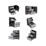 Premium Outdoor Kitchen With 32-Inch 60K BTU Built-In Stainless Steel LPG Gas Grill, Door And Drawer Combo And Stainless Steel Ice Box