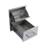 Premium Outdoor Kitchen With 32-Inch 60K BTU Built-In Stainless Steel LPG Gas Grill, Door And Drawer Combo And Stainless Steel Ice Box