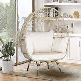 Alora Premium 57-Inch Oversized Rattan Patio Egg Lounge Chair Basket With Cushions (SAK91684)