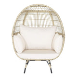 Alora Premium 57-Inch Oversized Rattan Patio Egg Lounge Chair Basket With Cushions (SAK91684)