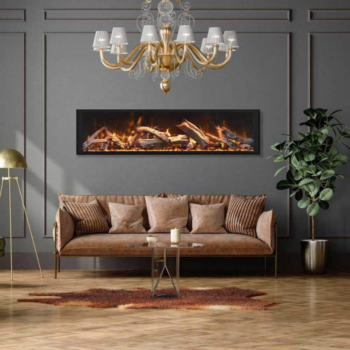 Remii Extra Tall 55" Electric Fireplace With Remote Control [102755-XT]