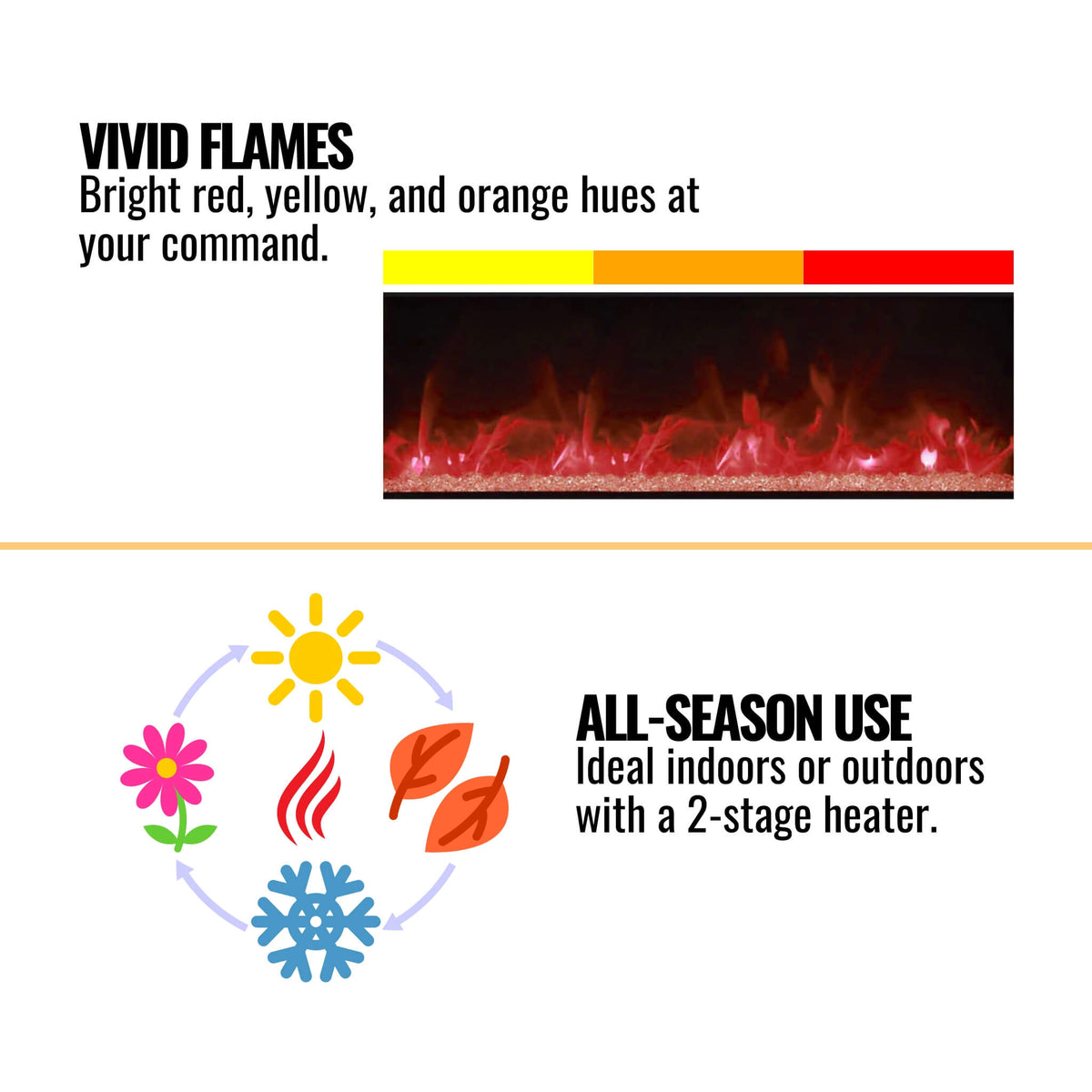 Remii Extra Tall 55" Electric Fireplace With Remote Control [102755-XT]