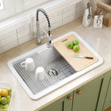 F01R-S3019W1-L 30 Inch Top Mount Kitchen Sink with Drainboard – Creamic Single Bowl