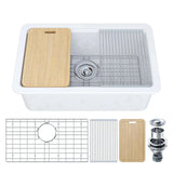 F01R-S3019W1-L 30 Inch Top Mount Kitchen Sink with Drainboard – Creamic Single Bowl