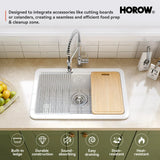 F01R-S3019W1-L 30 Inch Top Mount Kitchen Sink with Drainboard – Creamic Single Bowl